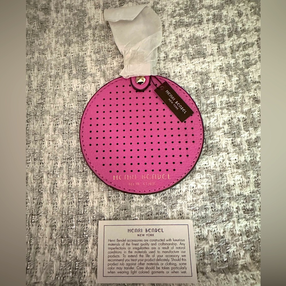 Vintage Henri Bendel Iconic Influencer Bag Charm Pink/ Centennial Stripe NWT